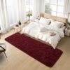 Soft Burgundy Red Runner Rugs for Bedroom Living Room, 2x6 Plush Fluffy Bedside Rug Carpets,  Furry Area Rugs for Nursery Kids Girls Boys Room Home Decor, Wine Red