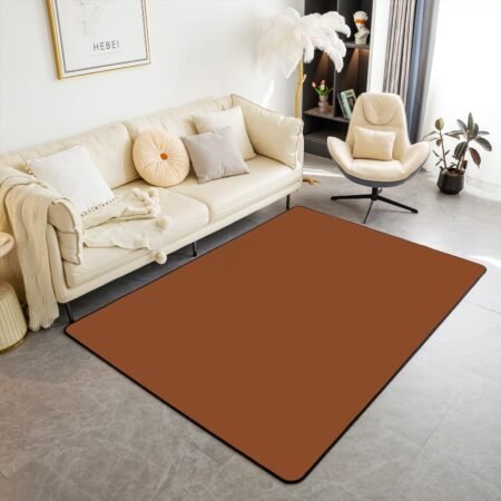 Brown Area Rug 3'x5',Modern Simple Style Non Slip Carpet for Kids Girls Adults,Amber Solid Color Decor Rug for Living Room Bedroom Playroom Backyard