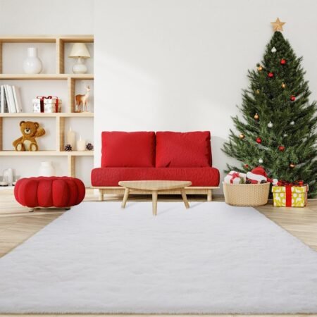 Area Rugs for Living Room Bedroom 4x6 Soft Fluffy Fuzzy Furry Shaggy Aesthetic Carpet Plush High Pile Floor Throw Rug for Nursery Kids Room Dorm Room White