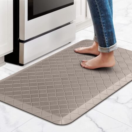 Kitchen Runner Rugs Anti-Fatigue mats,17.3"x 28",Non Slip Waterproof Ergonomic Comfort Mat for Kitchen, Floor Home, Office, Sink, Laundry,Khaki