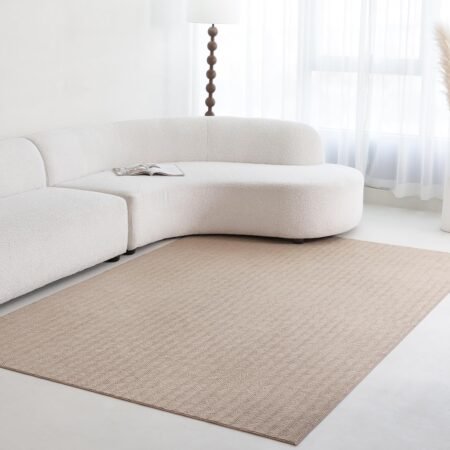 Faux Cashmere Area Rug - 3x5 Modern Low Pile Non-Slip Carpet for Living Room Bedroom, Camel