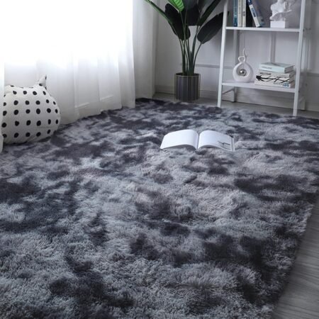 Area Rug 5x7 for Bedroom, Fluffy 5x7 Area Rugs for Living Room, Ultra Soft 5x7 Rug Non-Slip Shag Fuzzy Rug for Nursery, Kids, Girls, Boys, Grey