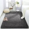 Soft Modern Indoor Shaggy Area Rug for Bedroom Livingroom Dorm Kids Room Home Decorative, Non-Slip Plush Fluffy Furry Fur Rugs Comfy Nursery Accent Floor Carpet 3x5 Feet,Dark Grey