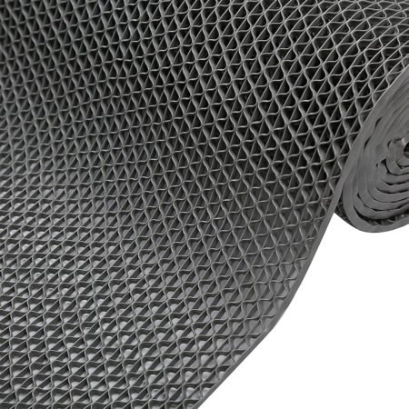 Drainage Floor Mat 3x8Ft Anti Slip Commercial Kitchen Mats Pool Mat Bathroom Floor Mat 1/5'' Thick  Mesh Hollow Mat for Wet Area Restaurant Patio Mat Grey