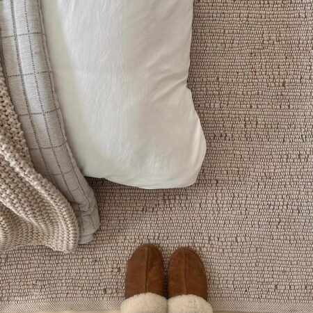 Handwoven Jute Blend Cotton Area Rug - Contemporary Farmhouse Decor- Vintage Rustic Nautical Rugs for Bedroom - Living Room - Kitchen - Classy Home Decor (8'x10')