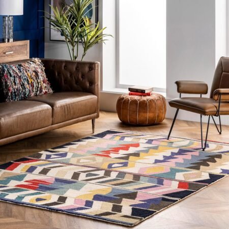 Bohemian Wool Area Rug, 10x13, Multi