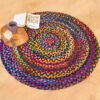 Reversible Cotton  Rugs 4ft Round Hand Woven Multi Color Boho Bohemian Area Rugs